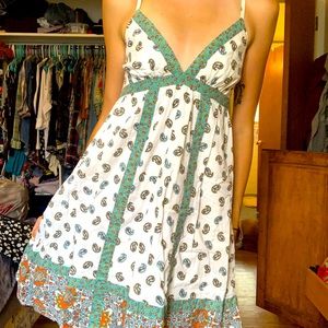 Target White and Green Floral Sun Dress